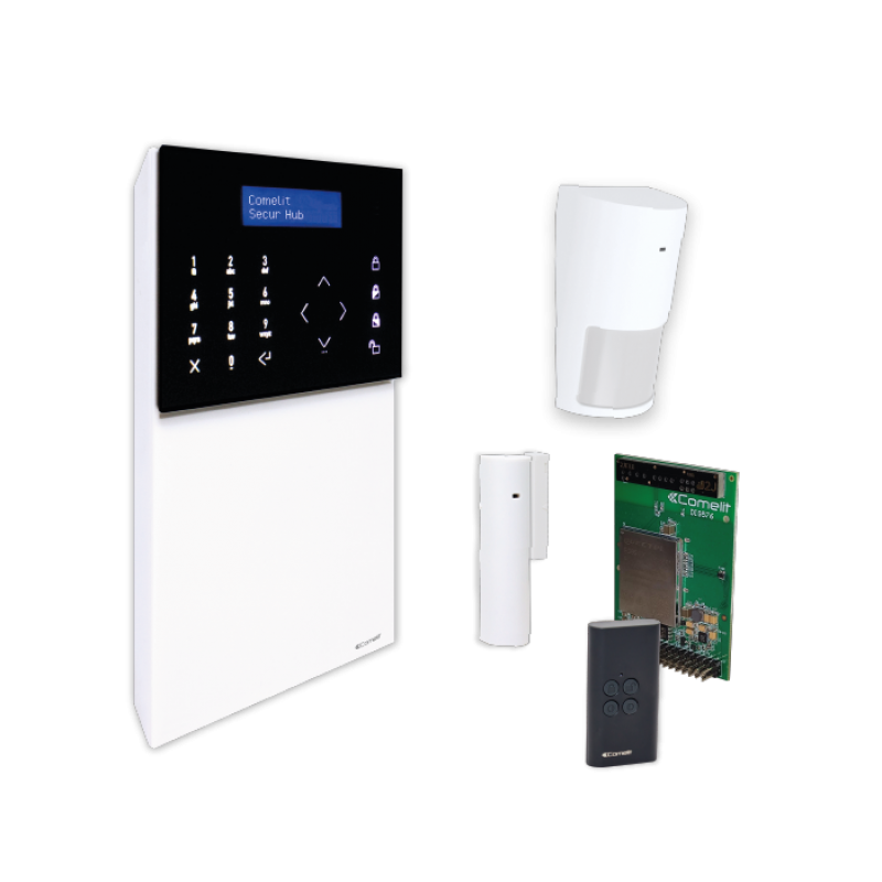 COMELIT Secur Hub - Kit allarme senza fili con comunicatore 4G e  interfaccia Ethernet integrati