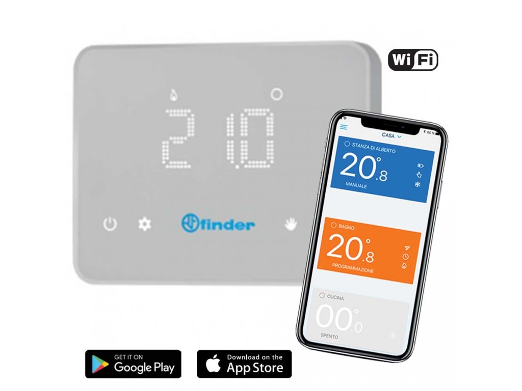 Termostato smart Tuo Wi-Fi batteria bianco gestione con app