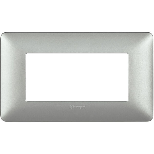 BTICINO Placca 4 Posti Serie MATIX - Tecnopolimero - Silver
