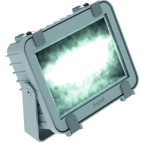 BEGHELLI Serie F70 LED - Proiettore Led da Esterno - Simmetrico/Asimmetrico 33W 4000lm 4000°K - Grigio - IP66