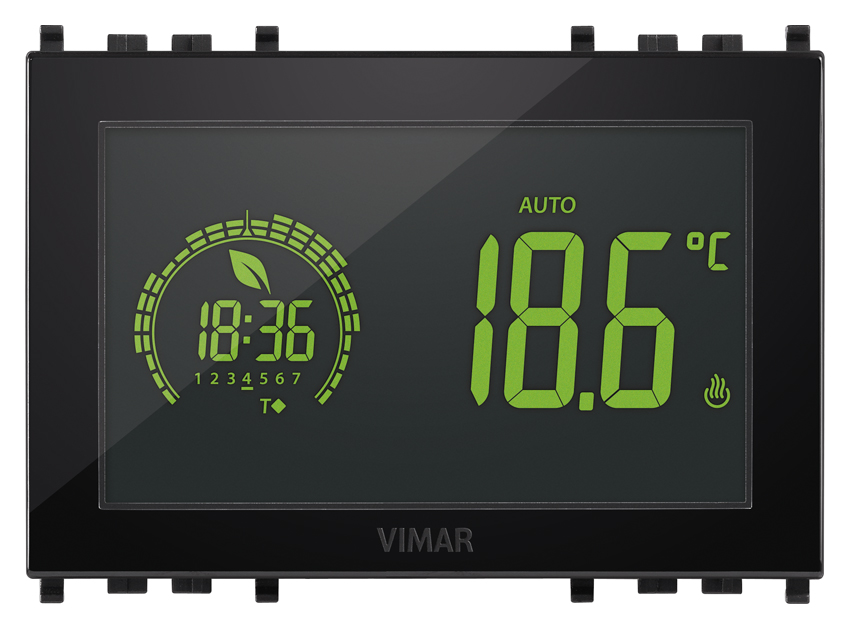 VIMAR Serie COMFORT CLIMA - Cronotermostato Touch - 3M 120-230V - Nero