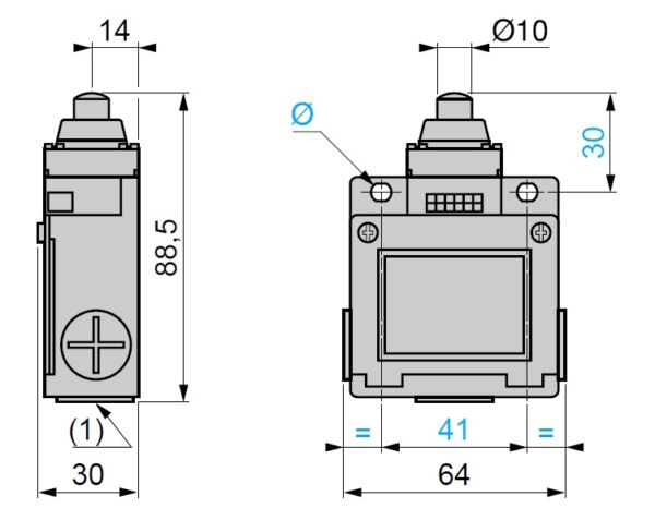 FINECORSA XCKM - pulsante metallo - 1NC+1NO - rapido - Pg11 - immagine 2