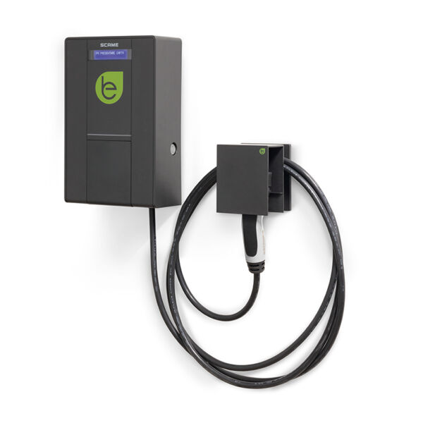 SCAME Serie BE-W LITE - Stazione Ricarica WallBox - Tecnopolimero - Cavo (5m) e Presa Tipo 2 - Monofase 7,4kW 32A 230Vca - CHAIN 2