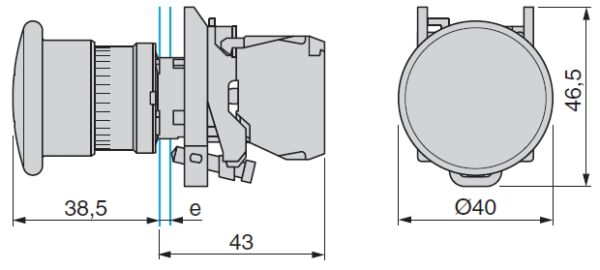 Pulsante completo SNRXB4BC21 PULSANTE A FUNGO NERO - immagine 2