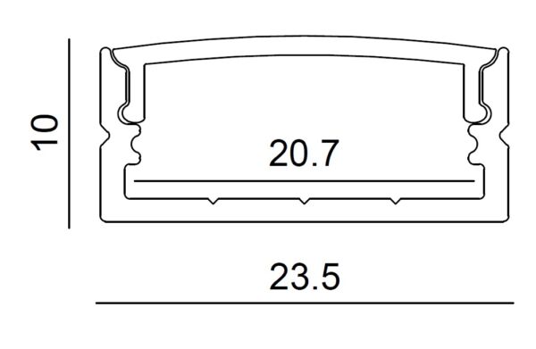 Accessori e ricambi per striscia / tubo luminoso NOBBARRA/STRIP/10/S PROF.ALL. SUPERF. 2MT DIFF OPALE - immagine 2