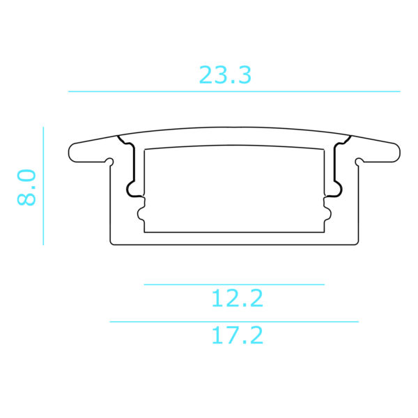 Accessori e ricambi per striscia / tubo luminoso NOBBARRA/STRIP/4 PROF.ALL. INC. 2MT DIFF TRASPARENTE - immagine 2