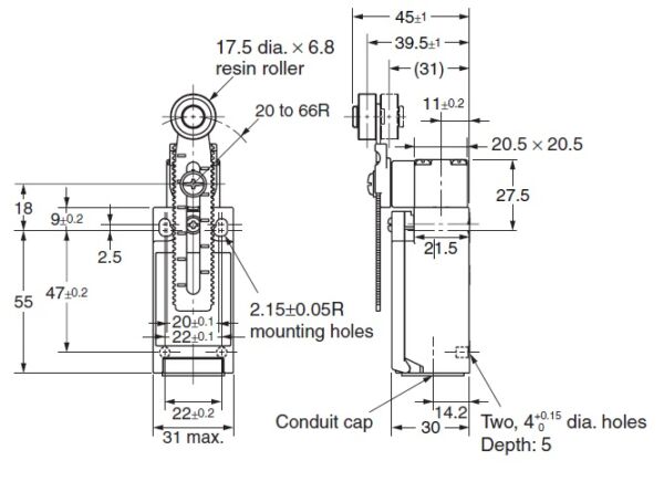 Finecorsa OMRD4N112G-17014000 FC,MECC,PG13.5,1NO+1NC,RAPIDO,LEVAREGERO - immagine 2