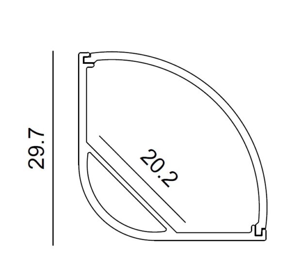 NOBILE Serie ANGOLARE (12) - Profilo Striscia LED - Alluminio - L=2m - c/Diffusore Trasparente - c/Tappi - immagine 2