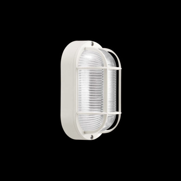 LOMBARDO Serie TARTARUGA 200 - Plafoniera ovale con gabbia - Attacco E27 - IP44 - Bianco