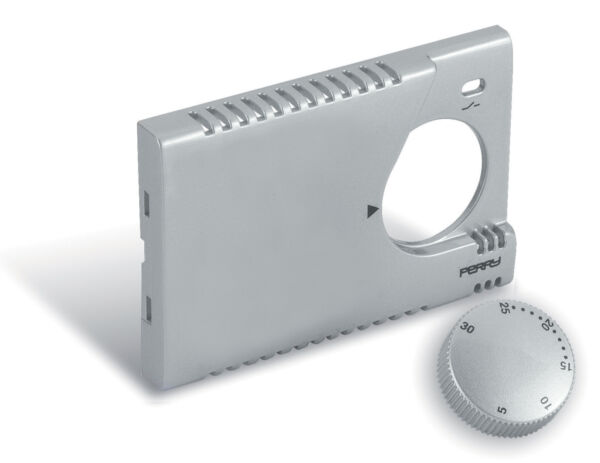 Perry 1PAFT301SL - Frontalino e manopola di finitura Silver Lucido per termostati TE301/MC