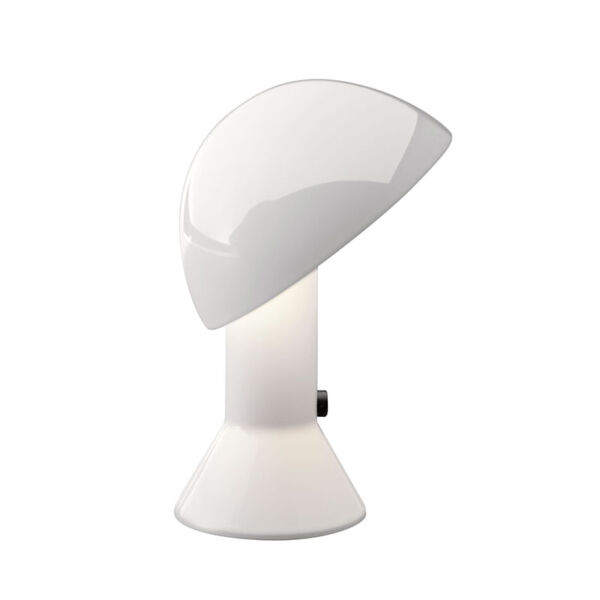 MARTINELLI LUCE serie ELMETTO - Lampada da tavolo con riflettore orientabile in alluminio - colore bianco