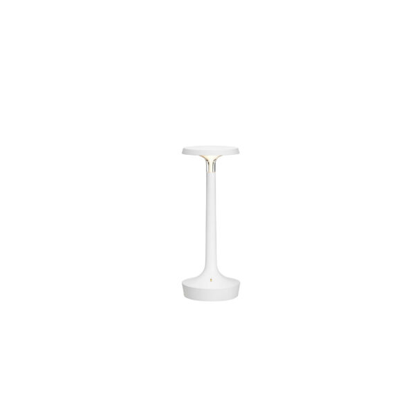 FLOS serie Bon Jour Unplugged - Apparecchio di illuminazione da tavolo ricaricabile a luce diretta colore bianco