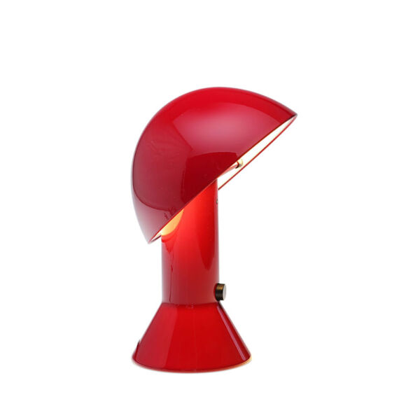 MARTINELLI LUCE serie ELMETTO - Lampada da tavolo con riflettore orientabile in alluminio - colore rosso rubino